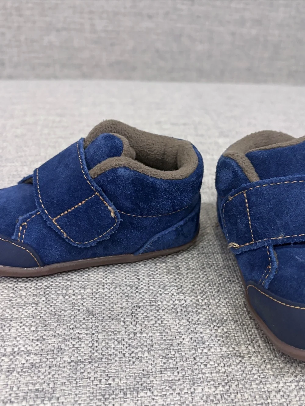 See Kai Run Navy Suede Hook-and-Loop Baby Walker Shoes